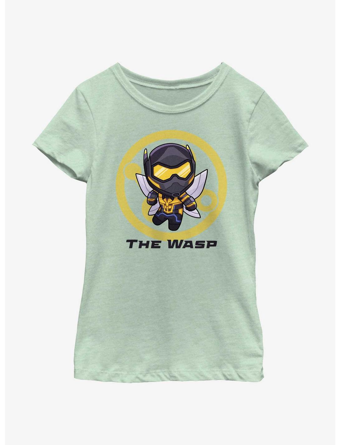 Marvel Ant-Man and the Wasp: Quantumania Chibi Quantum Wasp Badge Youth Girls T-Shirt, MINT, hi-res