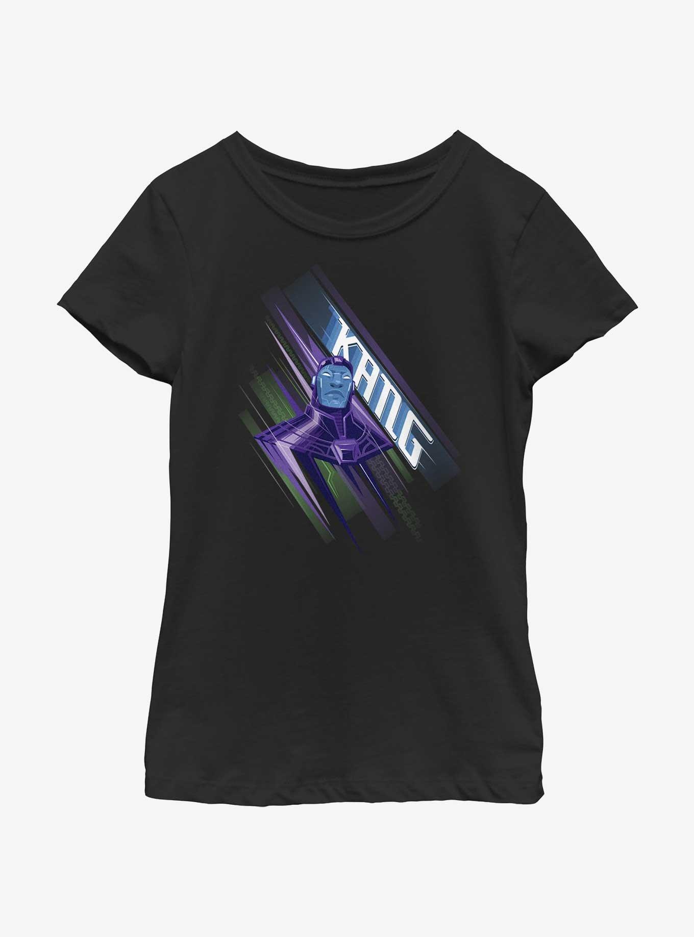 Marvel Ant-Man and the Wasp: Quantumania Kang Portrait Youth Girls T-Shirt, BLACK, hi-res