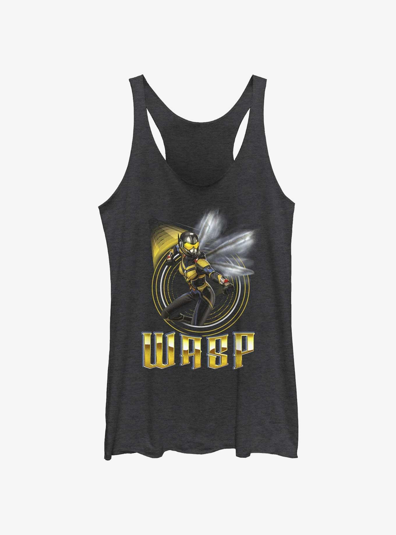 Marvel Ant-Man and the Wasp: Quantumania Raised Stinger Womens Tank Top, BLK HTR, hi-res