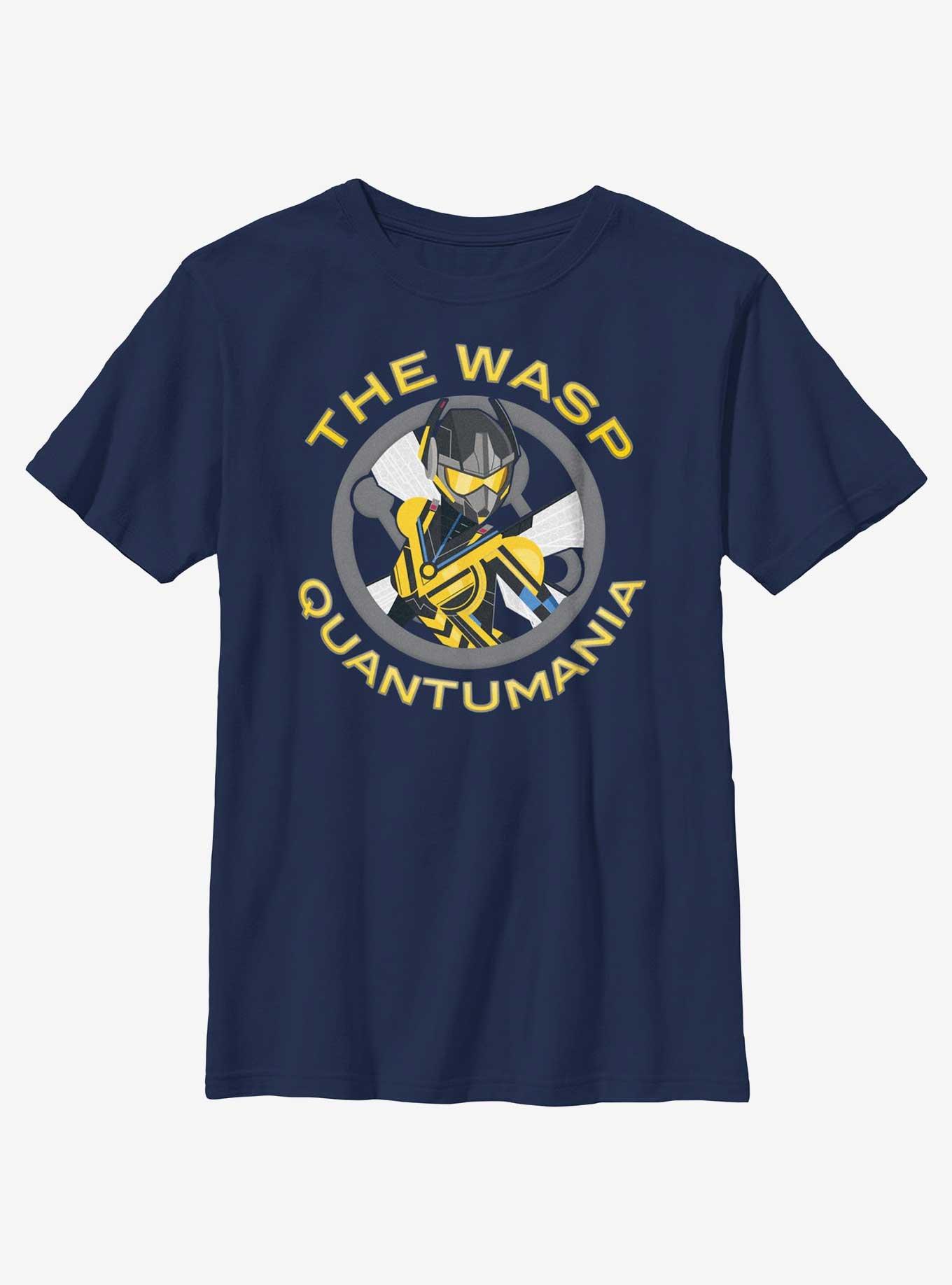 Marvel Ant-Man and the Wasp: Quantumania Wasp Badge Youth T-Shirt, NAVY, hi-res