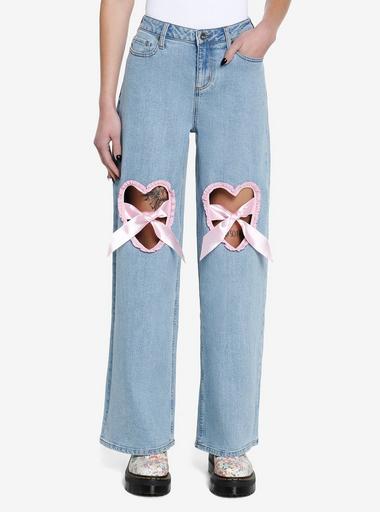 Thigh cut-out jeans are a hellish nightmare for anyone with 'chub