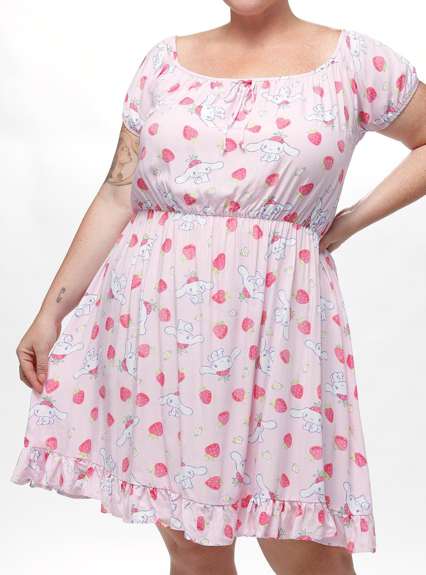 Cinnamoroll Strawberry Ruffle Dress Plus Size, MULTI, hi-res