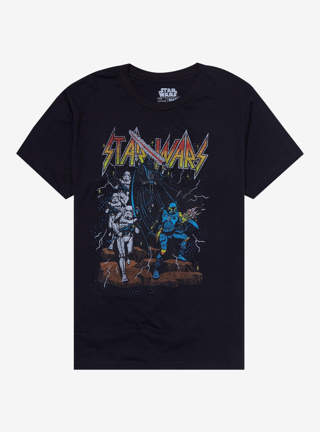 Star Wars Heavy Metal Font Vintage Style T-Shirt, BLACK, hi-res