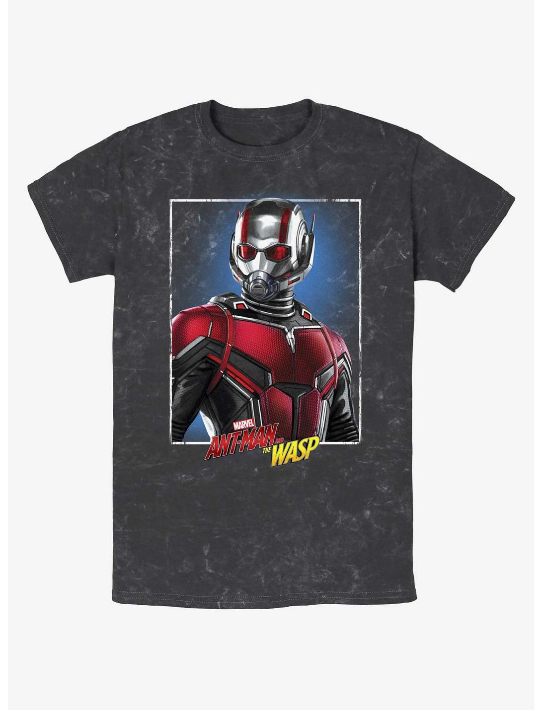 Marvel Ant-Man and the Wasp: Quantumania Ant-Man Portrait Mineral Wash T-Shirt, BLACK MINERAL WASH, hi-res