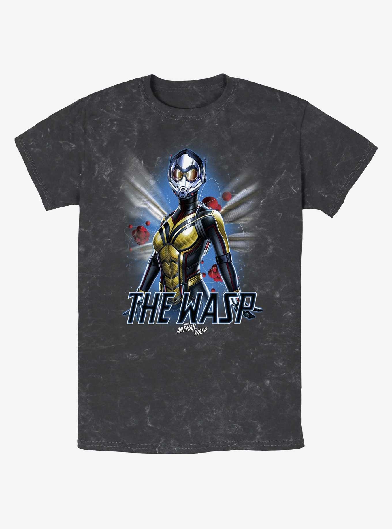 Marvel Ant-Man and the Wasp: Quantumania The Wasp Atom Mineral Wash T-Shirt, BLACK MINERAL WASH, hi-res