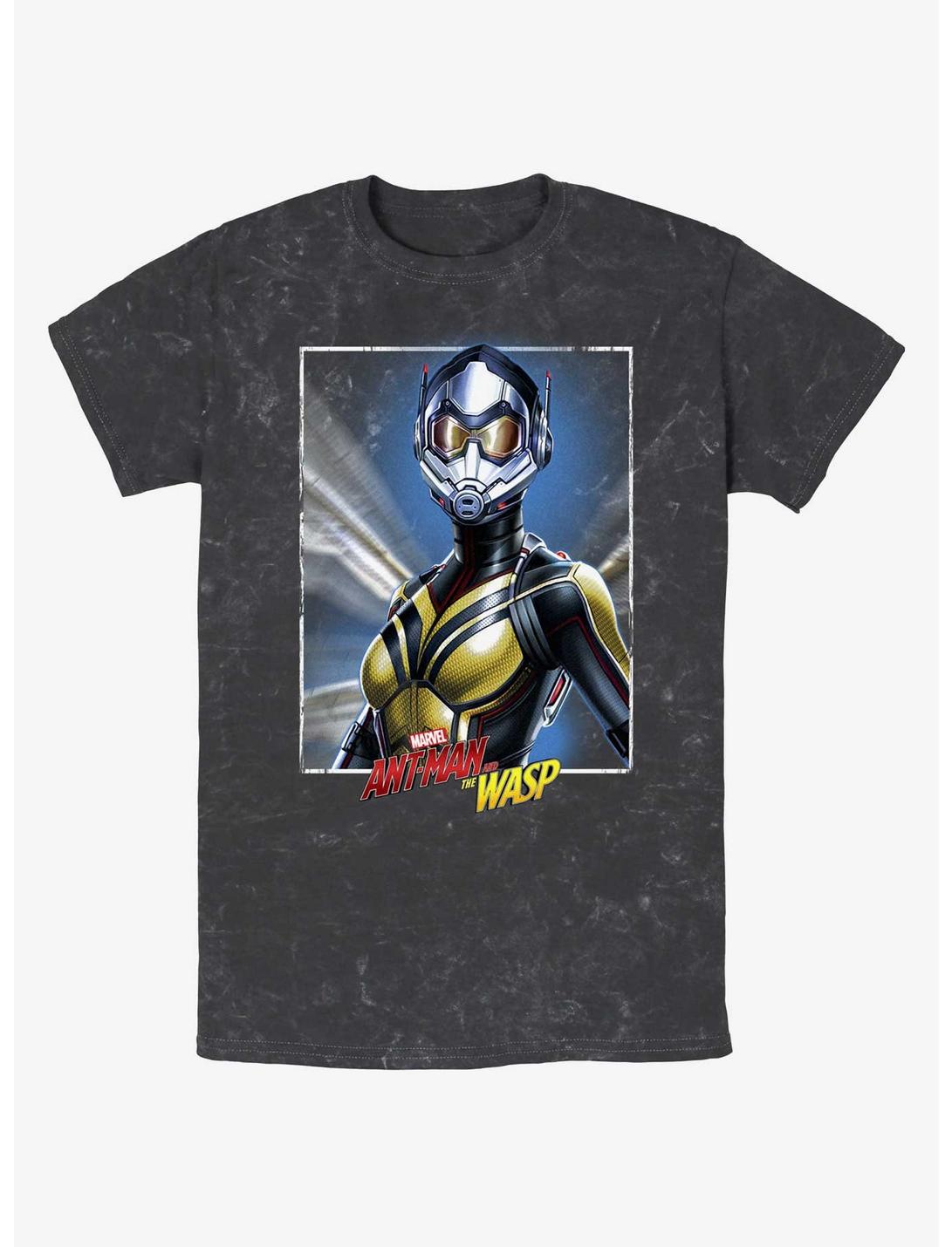 Marvel Ant-Man and the Wasp: Quantumania Wasp Portrait Mineral Wash T-Shirt, BLACK MINERAL WASH, hi-res