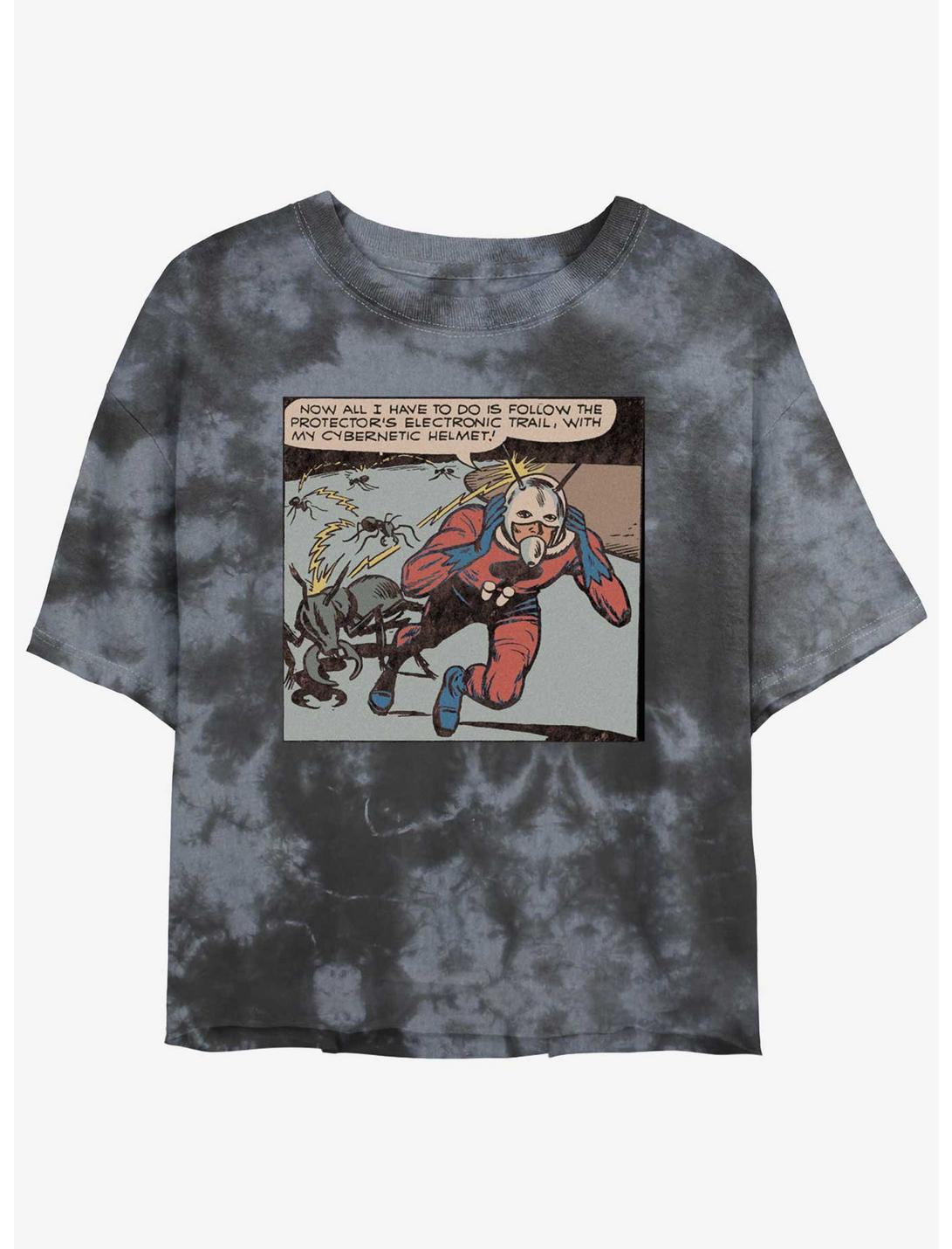 Marvel Ant-Man Comic Panel Tie-Dye Womens Crop T-Shirt, BLKCHAR, hi-res