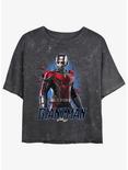 Marvel Ant-Man and the Wasp: Quantumania Giant-Man Atom Mineral Wash Womens Crop T-Shirt, BLACK MINERAL WASH, hi-res