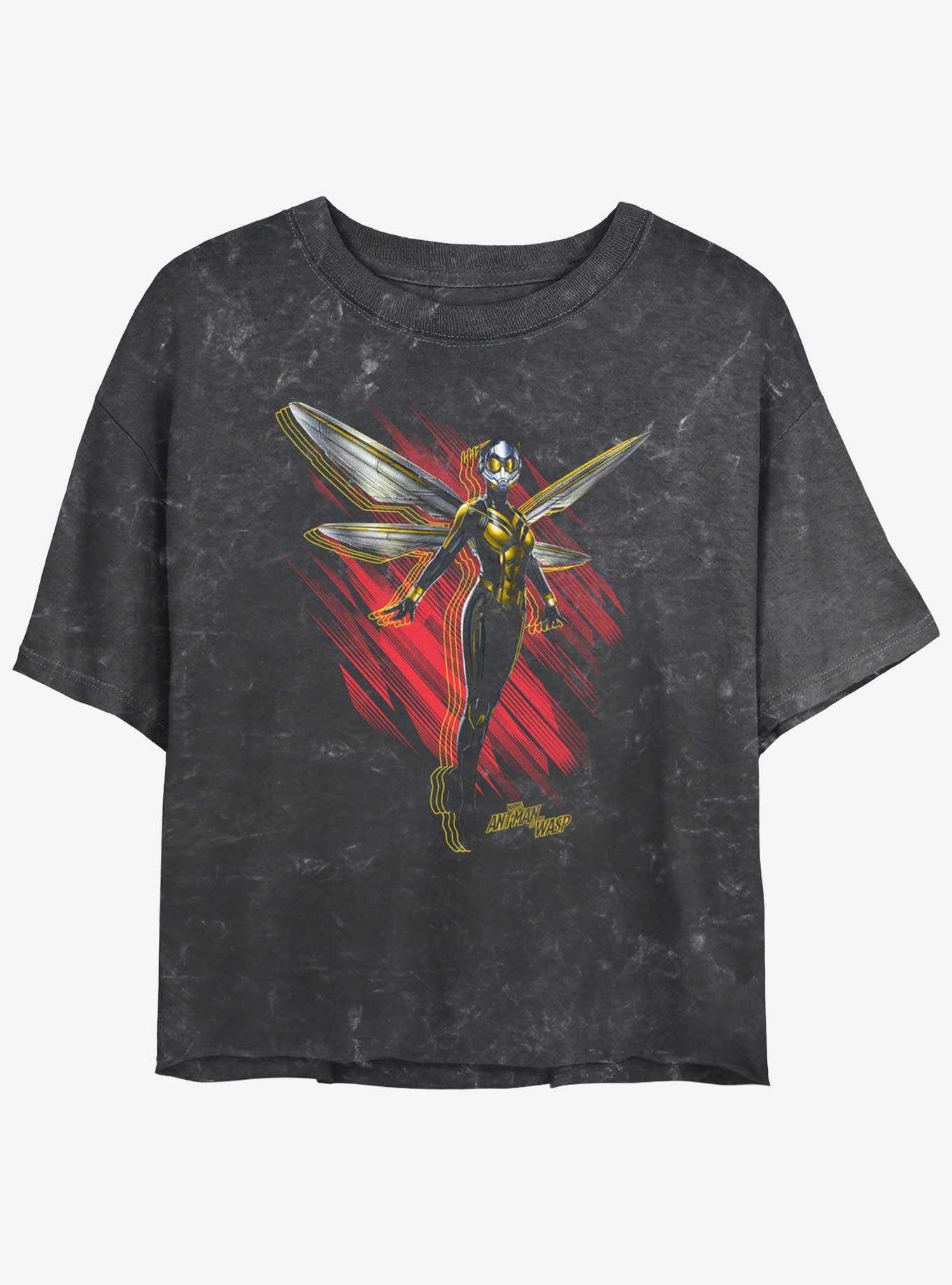 Marvel Ant-Man and the Wasp: Quantumania Wasp Wings Mineral Wash Womens Crop T-Shirt, , hi-res