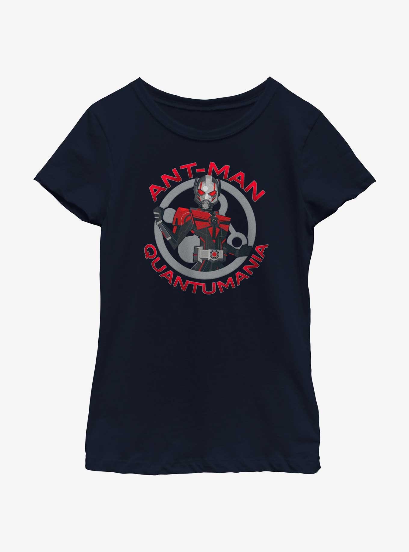 Marvel Ant-Man and the Wasp: Quantumania Ant-Man Badge Youth Girls T-Shirt, NAVY, hi-res