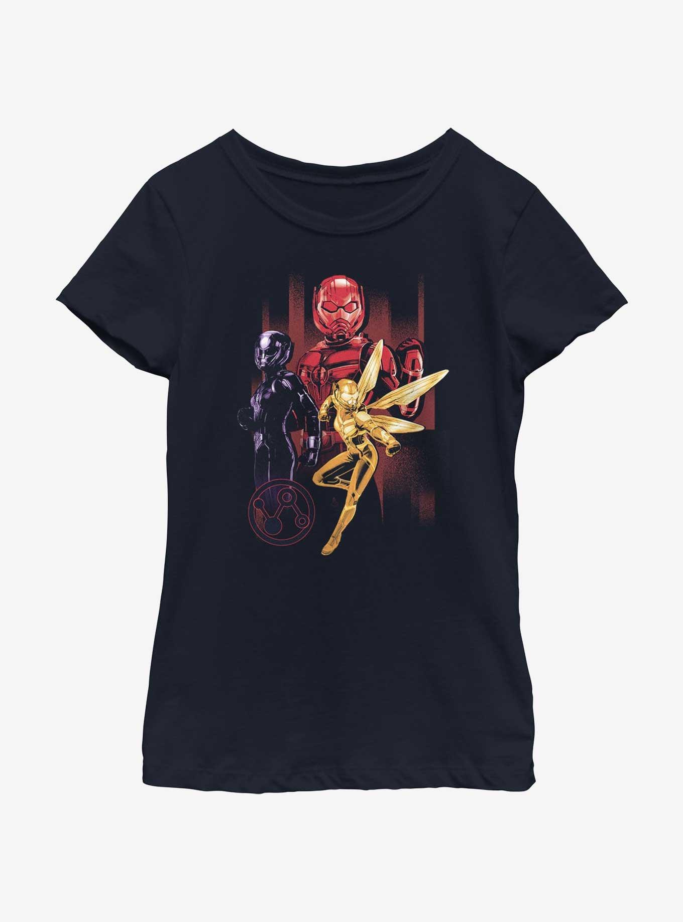 Marvel Ant-Man and the Wasp: Quantumania Hero Group Youth Girls T-Shirt, NAVY, hi-res