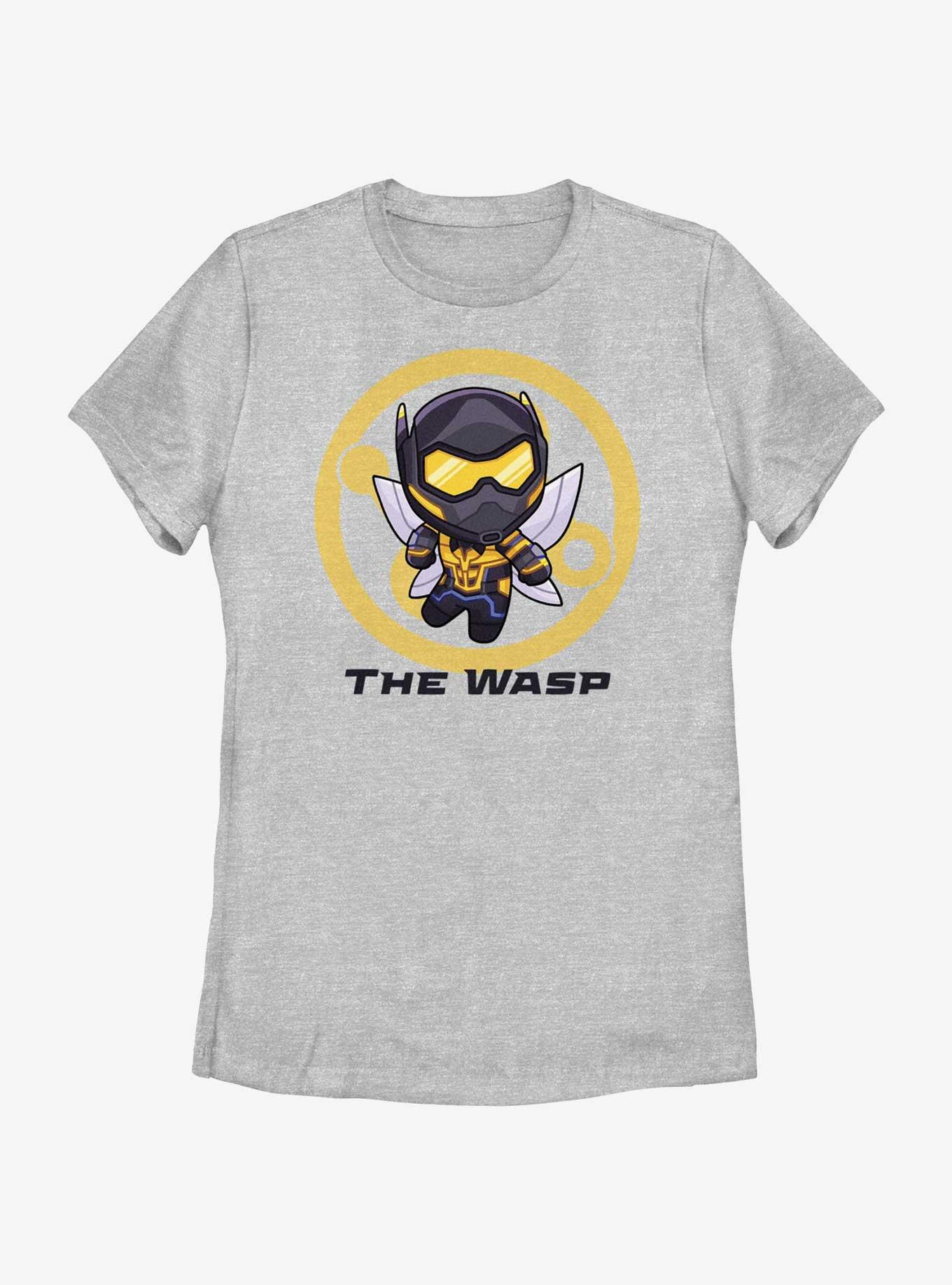 Marvel Ant-Man and the Wasp: Quantumania Chibi Quantum Wasp Badge Womens T-Shirt, ATH HTR, hi-res