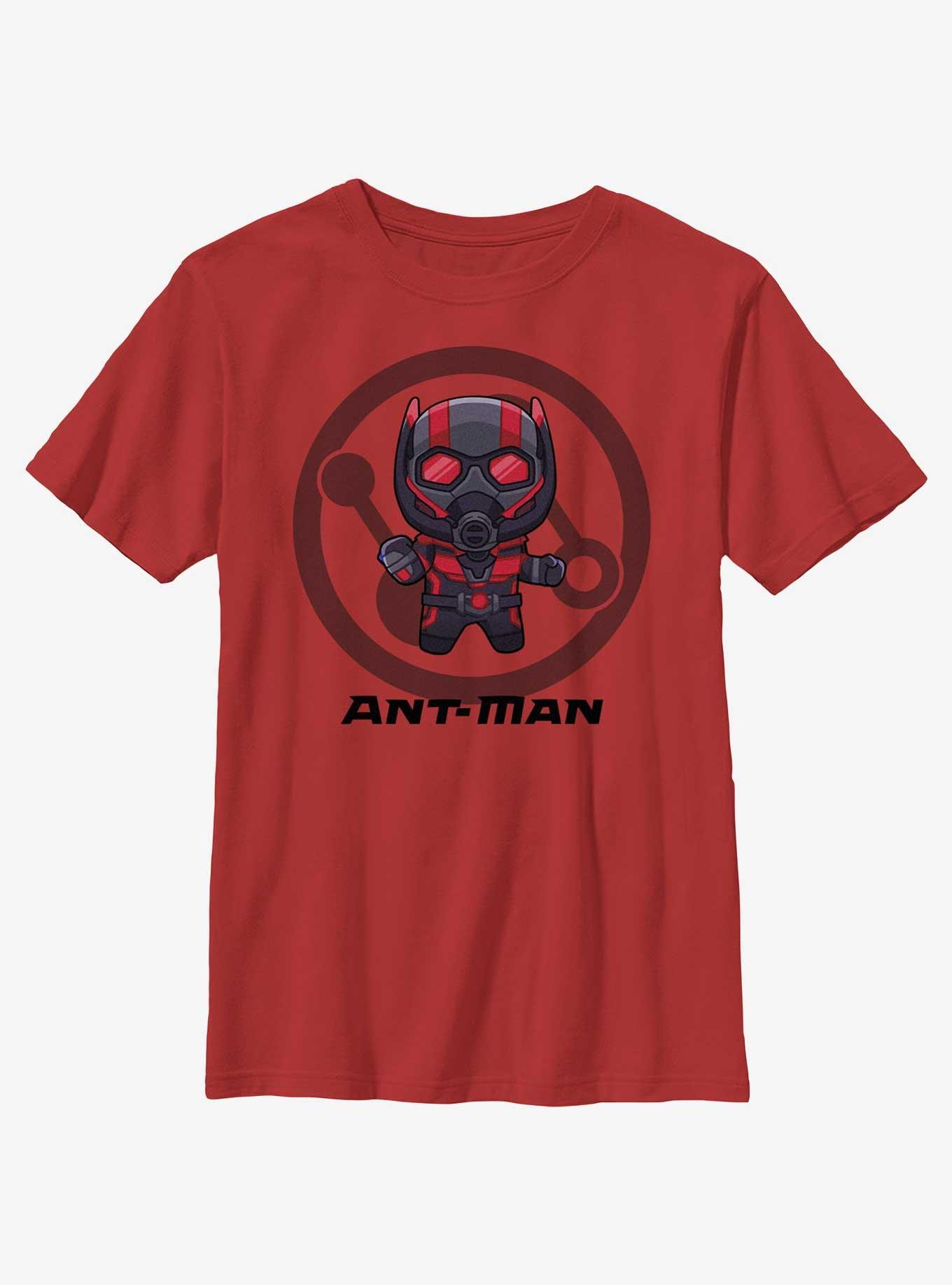 Marvel Ant-Man and the Wasp: Quantumania Chibi Quantum Ant-Man Badge Youth T-Shirt, RED, hi-res