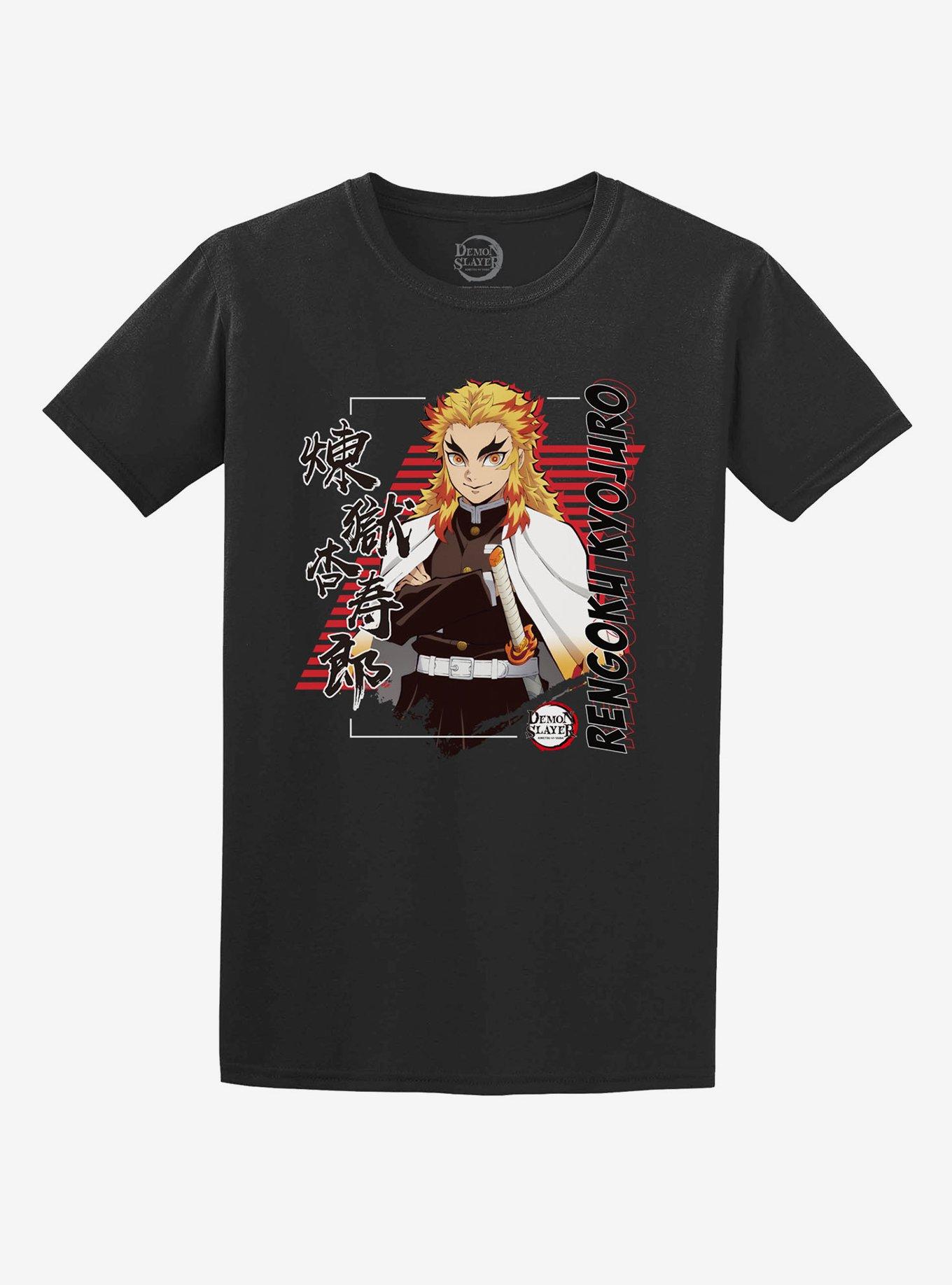 Demon Slayer: Kimetsu No Yaiba Rengoku Portrait Boyfriend Fit Girls T ...