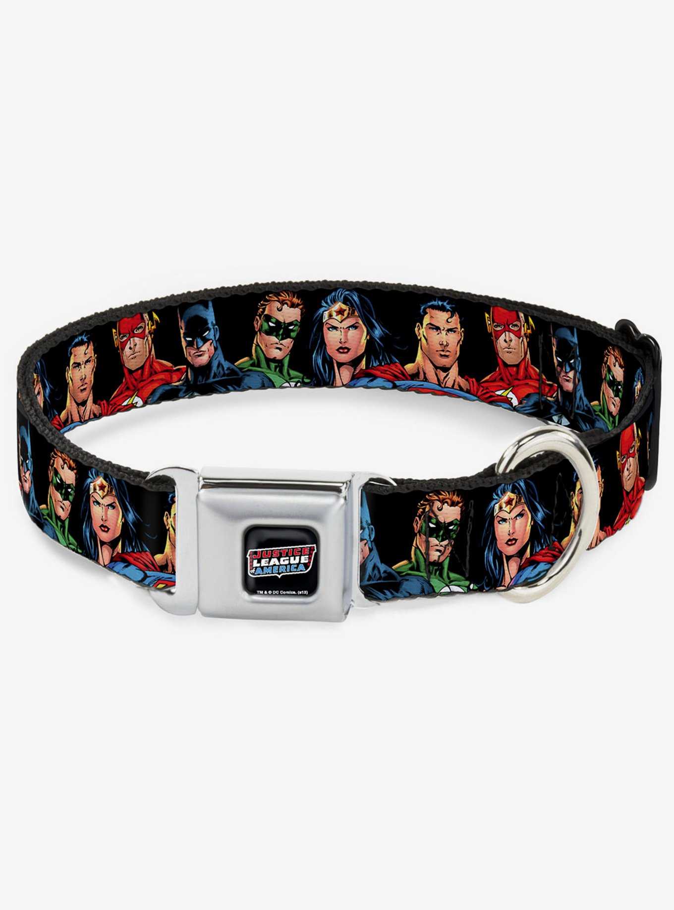 DC Comics Justice League Elite Forces Superheroes Seatbelt Buckle Dog Collar, , hi-res