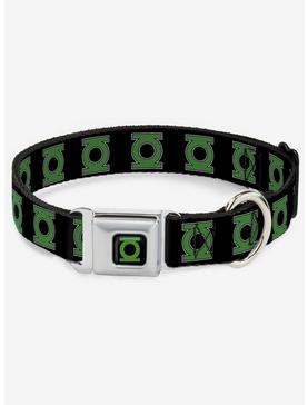 DC Comics Justice League Green Lantern Logo Black Green Seatbelt Buckle Dog Collar, , hi-res
