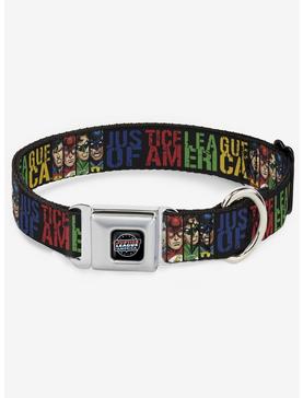 DC Comics Justice League Of America Superhero Seatbelt Buckle Dog Collar, , hi-res