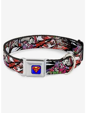 DC Comics Justice League Superman Color Flying Bricks Seatbelt Buckle Dog Collar, , hi-res