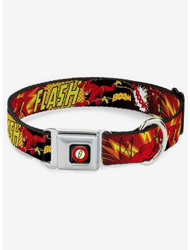 DC Comics Justice League The Flash Boom Kaboom Seatbelt Buckle Dog Collar, , hi-res