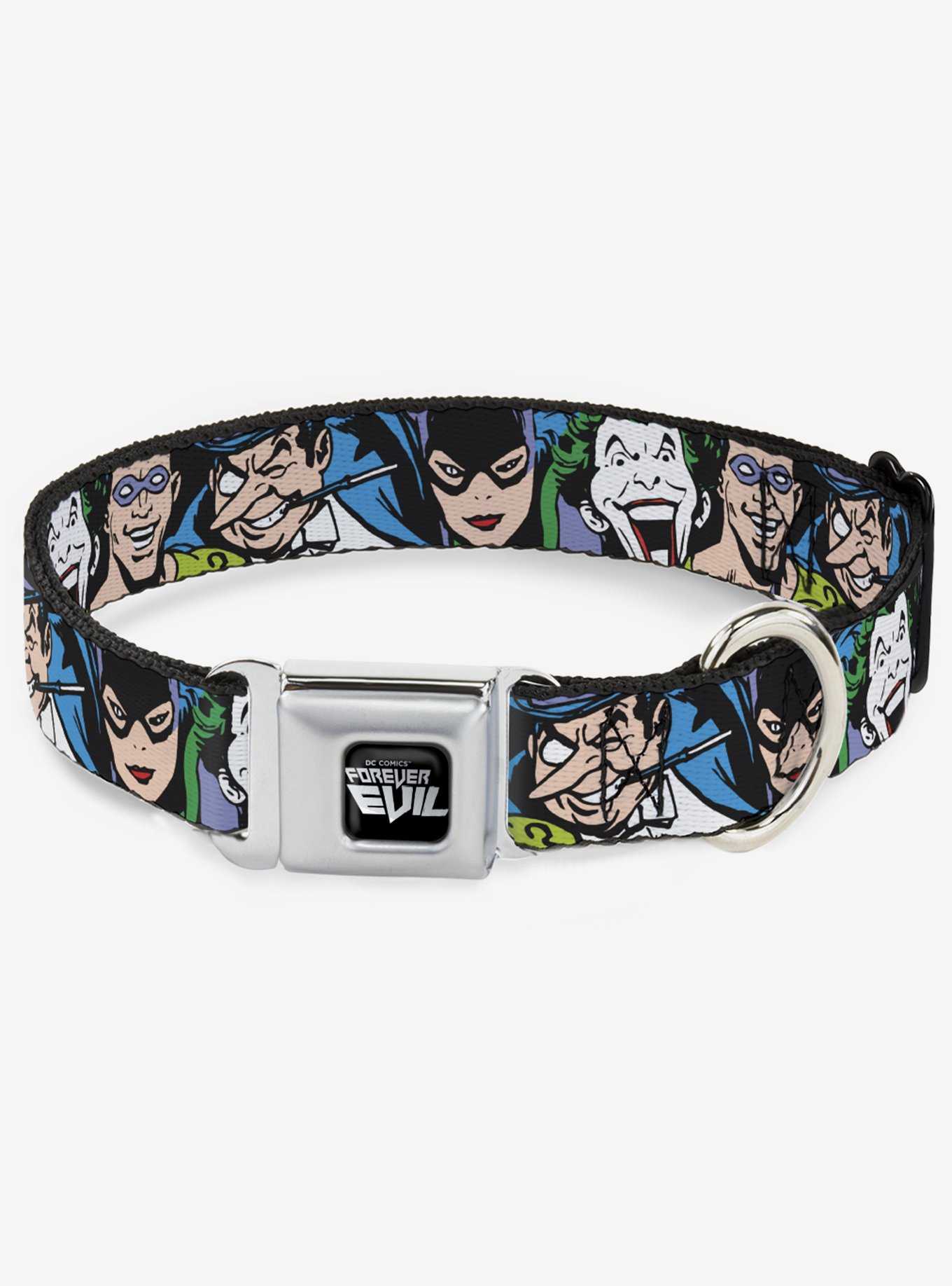 DC Comics Justice League Villains Close Up Seatbelt Buckle Dog Collar, , hi-res