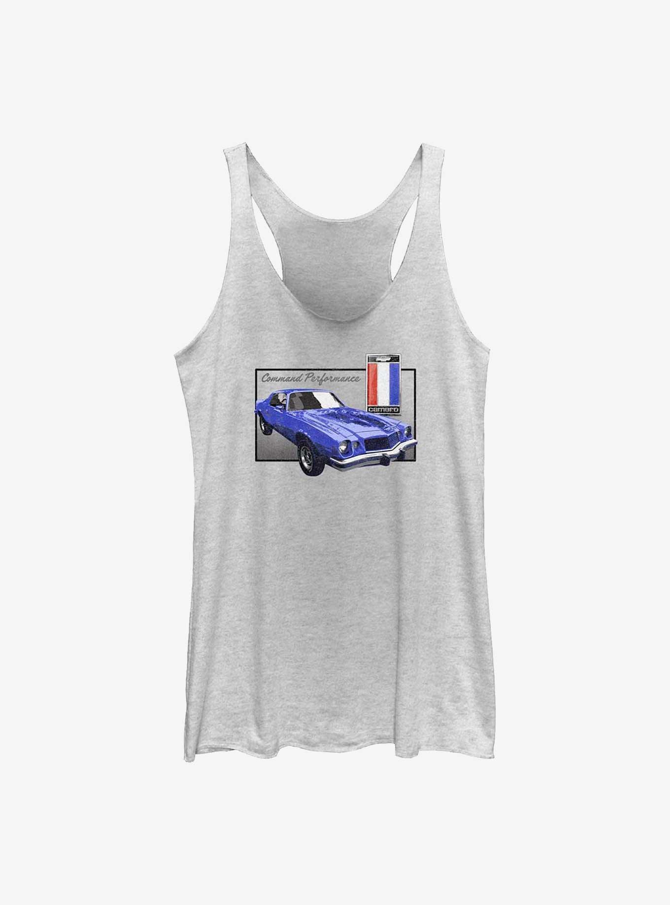 General Motors 1977 Chevy Camaro Cmmnd Prfrmnc Raw Edge Girls Tank, WHITE HTR, hi-res