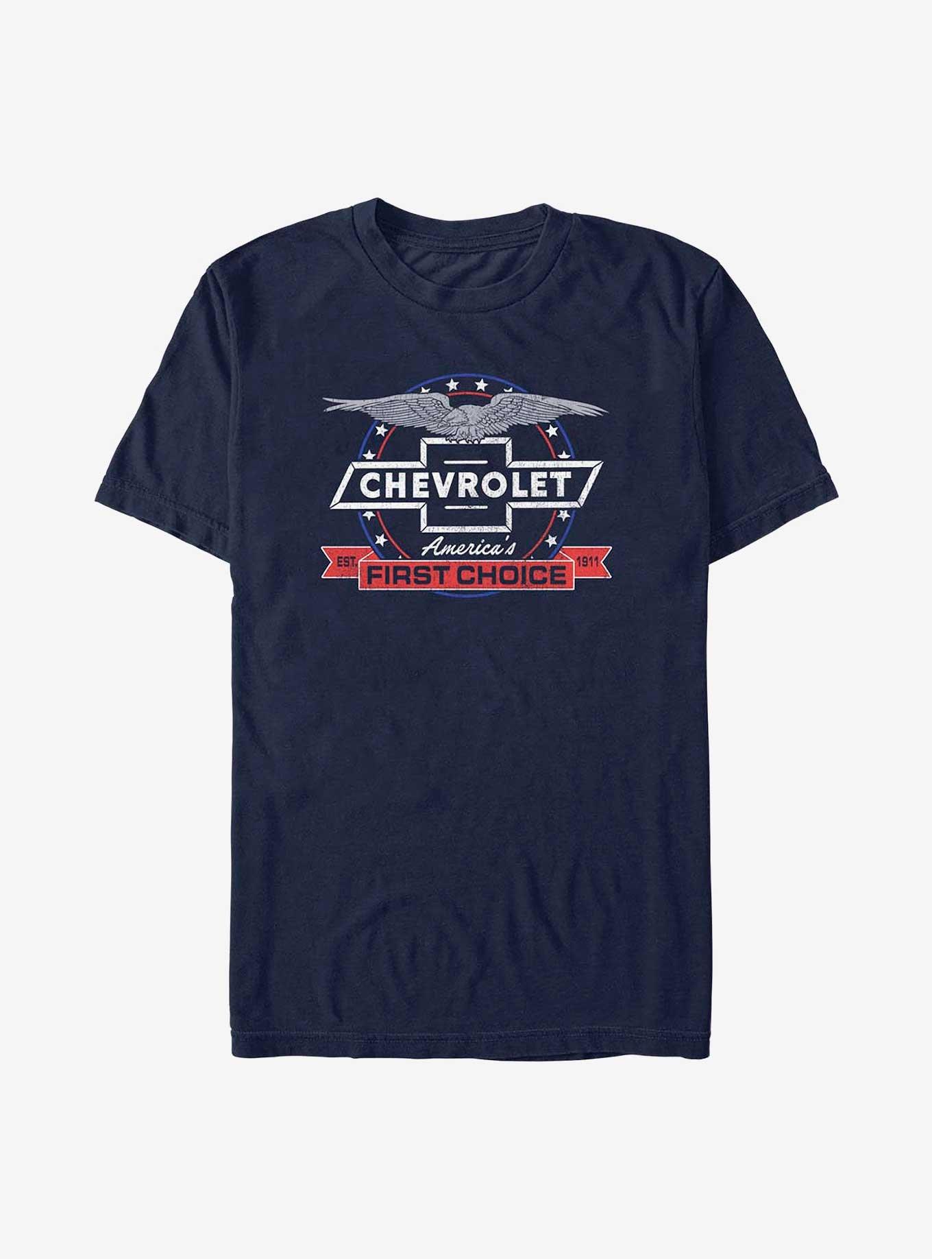 General Motors Chevrolet Americas First Choice Est 1911 T-Shirt, NAVY, hi-res