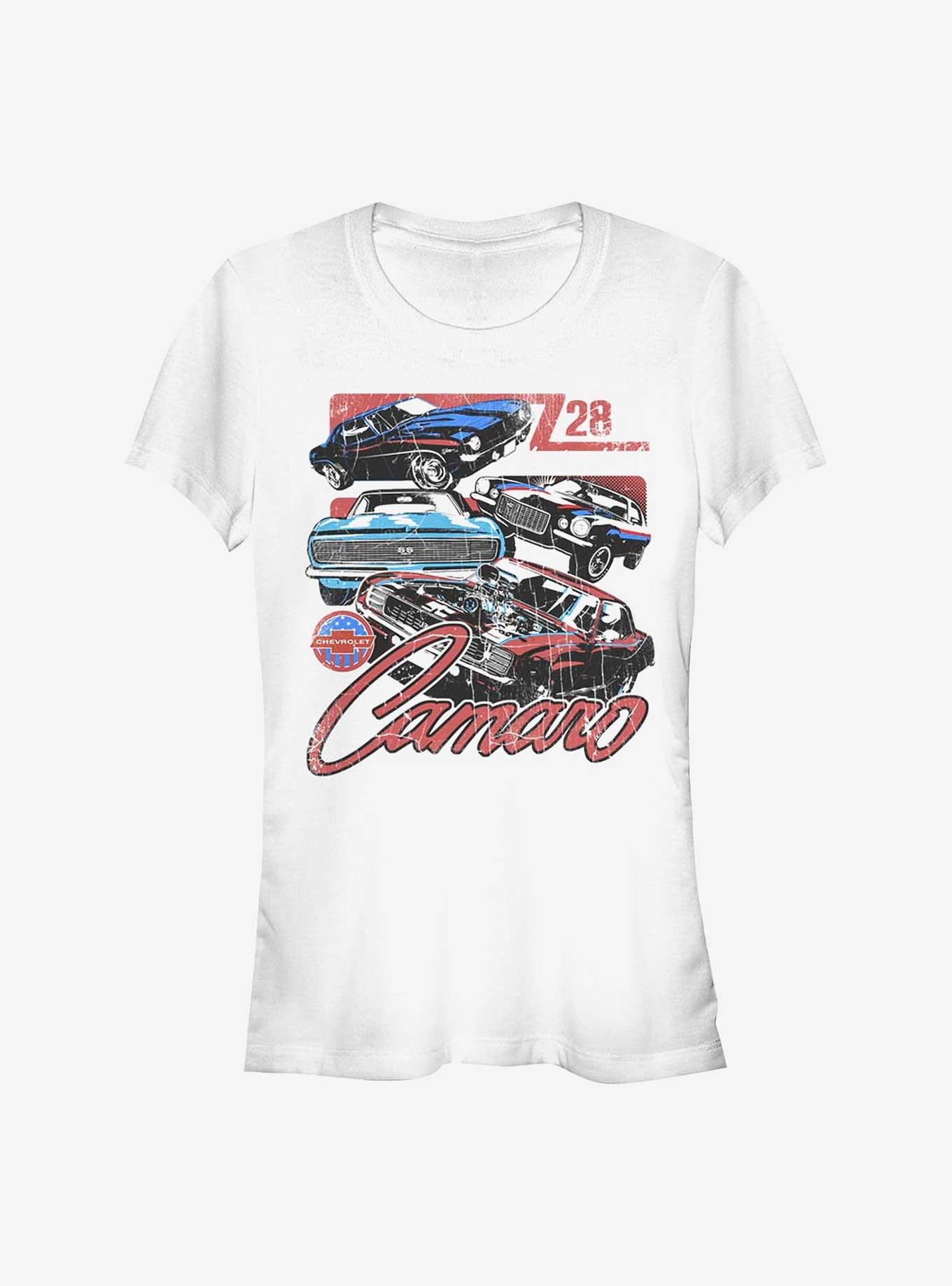 General Motors Chevrolet Camaro American Muscle Girls T-Shirt, WHITE, hi-res