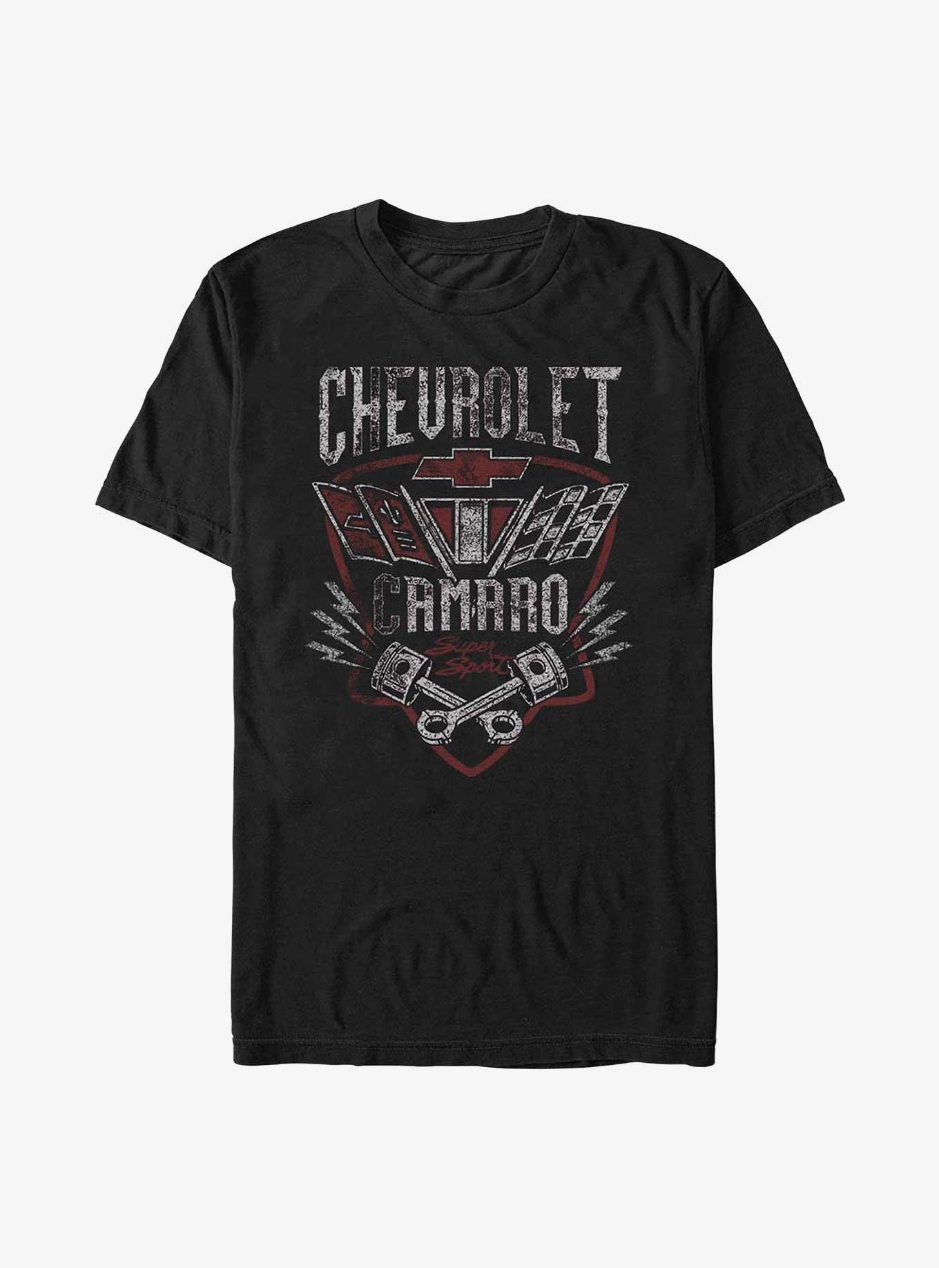 General Motors Chevrolet Camaro Super Sport Shield T-Shirt, BLACK, hi-res