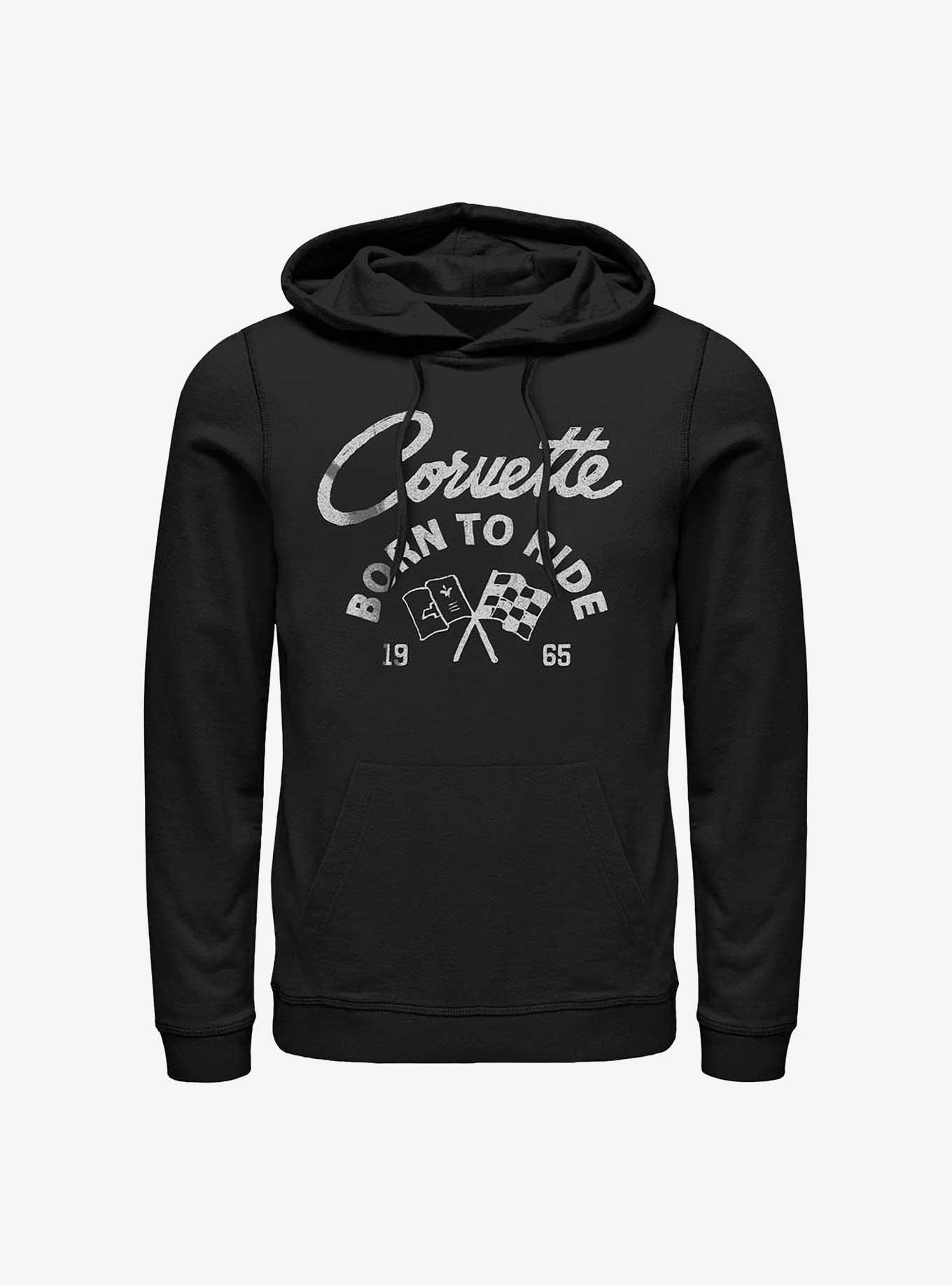 General Motors Chevrolet Corvette Born To Ride 1965 Hoodie, , hi-res