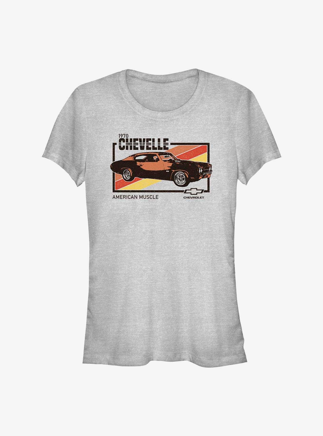 General Motors Chevy 1970 Chevelle American Muscle Girls T-Shirt, ATH HTR, hi-res