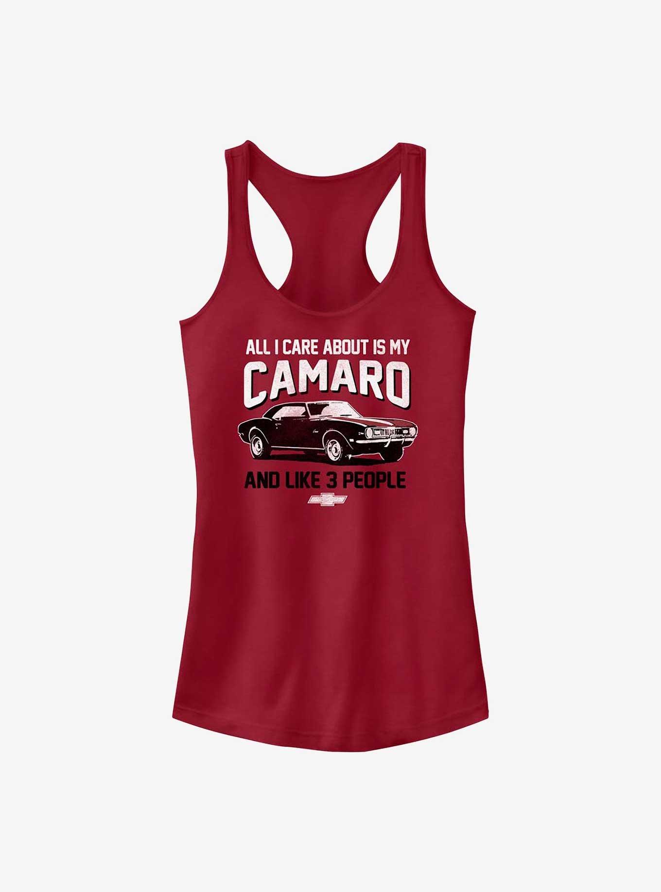 General Motors Chevy All I Care About Is My Camaro Girls Tank, SCARLET, hi-res