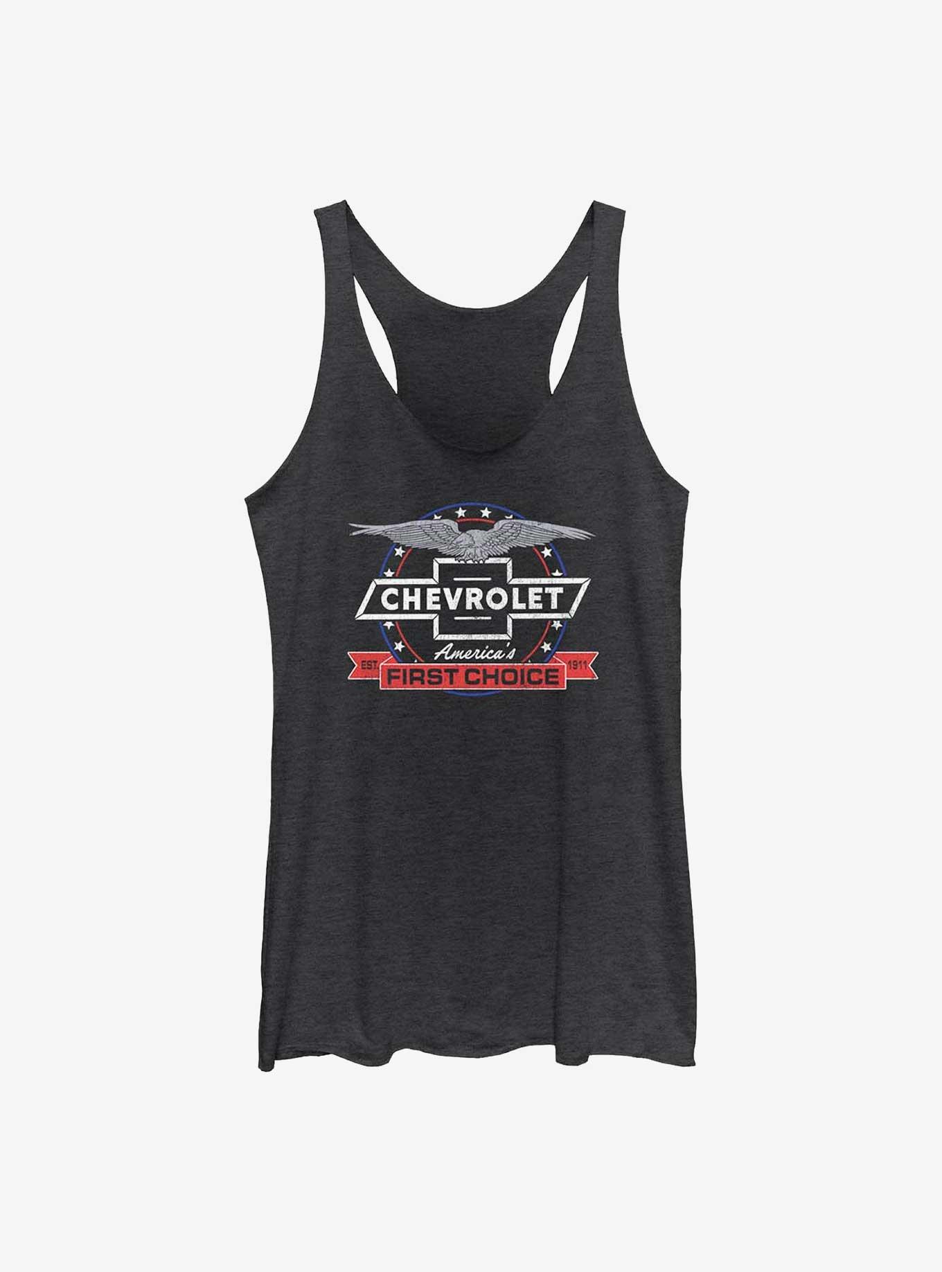 General Motors Chevy Americas 1St Choice Es 1911 Raw Edge Girls Tank, BLK HTR, hi-res