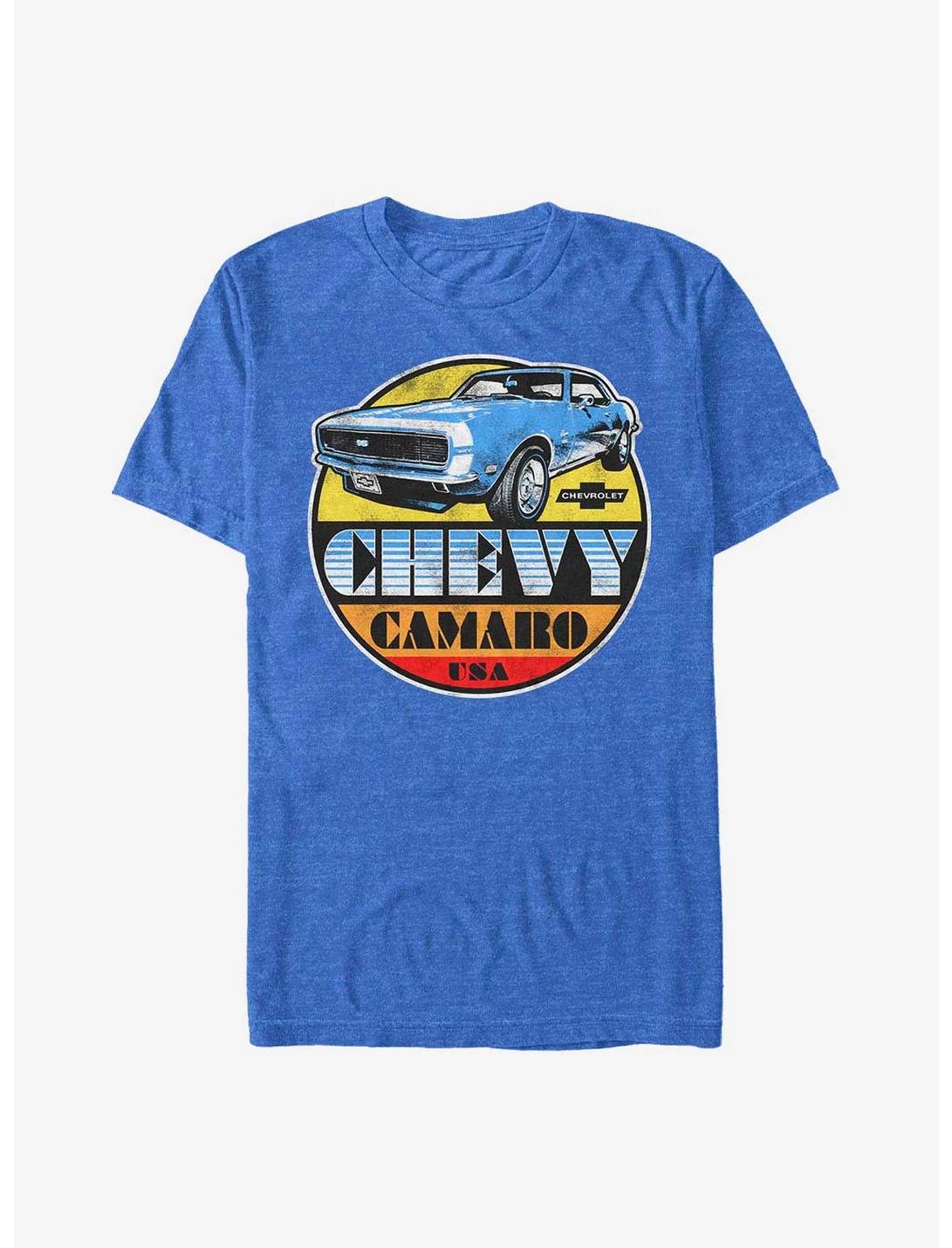 General Motors Chevy Camaro Usa Vintage Style T-Shirt, ROY HTR, hi-res