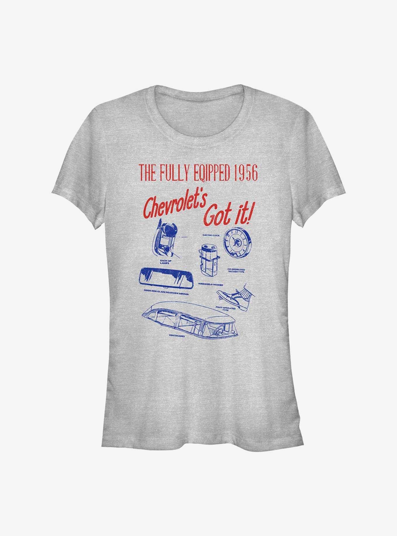 General Motors Fully Equipped 1956 Chevrolets Got It Girls T-Shirt, ATH HTR, hi-res