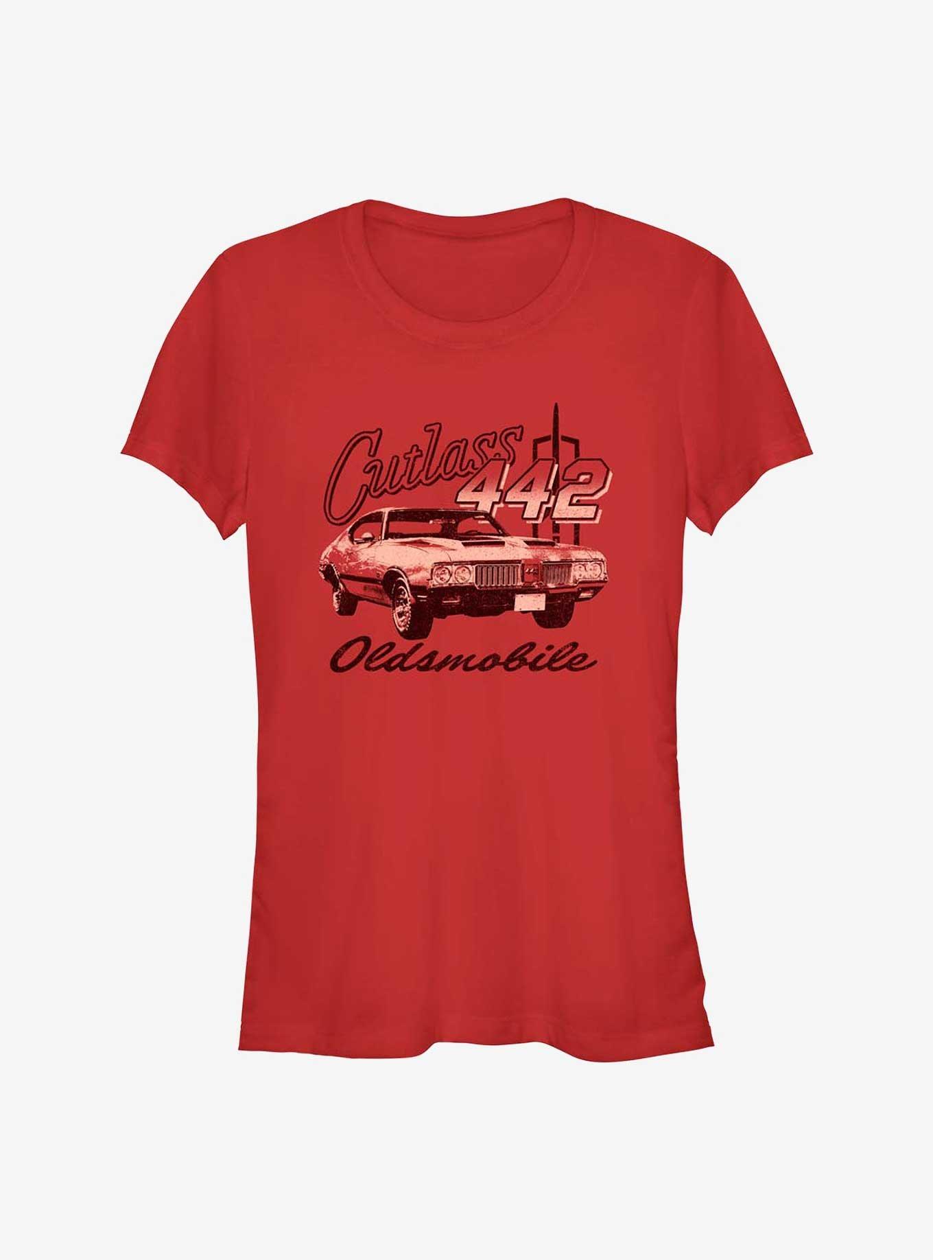 General Motors Oldsmobile Cutlass 442 Girls T-Shirt, RED, hi-res