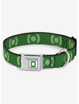 DC Comics Justice League Green Lantern Logo Weathered Greens Seatbelt Buckle Dog Collar, , hi-res