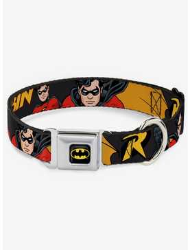 DC Comics Justice League Robin Seatbelt Buckle Dog Collar, , hi-res