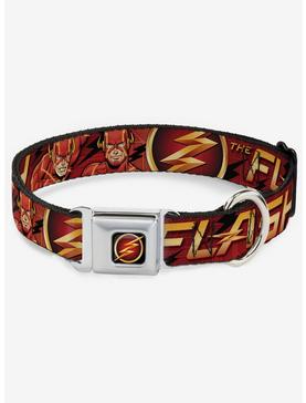 DC Comics Justice League The Flash Logo 3 Poses Seatbelt Buckle Dog Collar, , hi-res