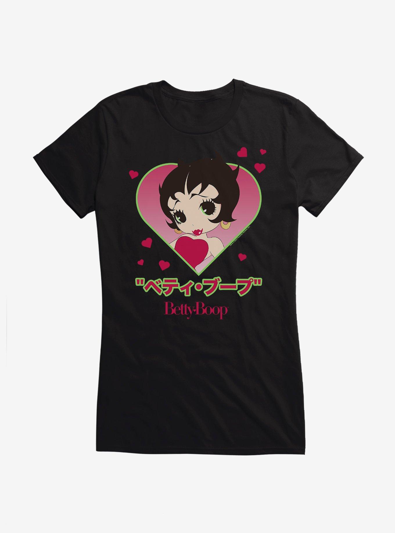 Betty Boop Anime Heart Portrait Girls T-Shirt