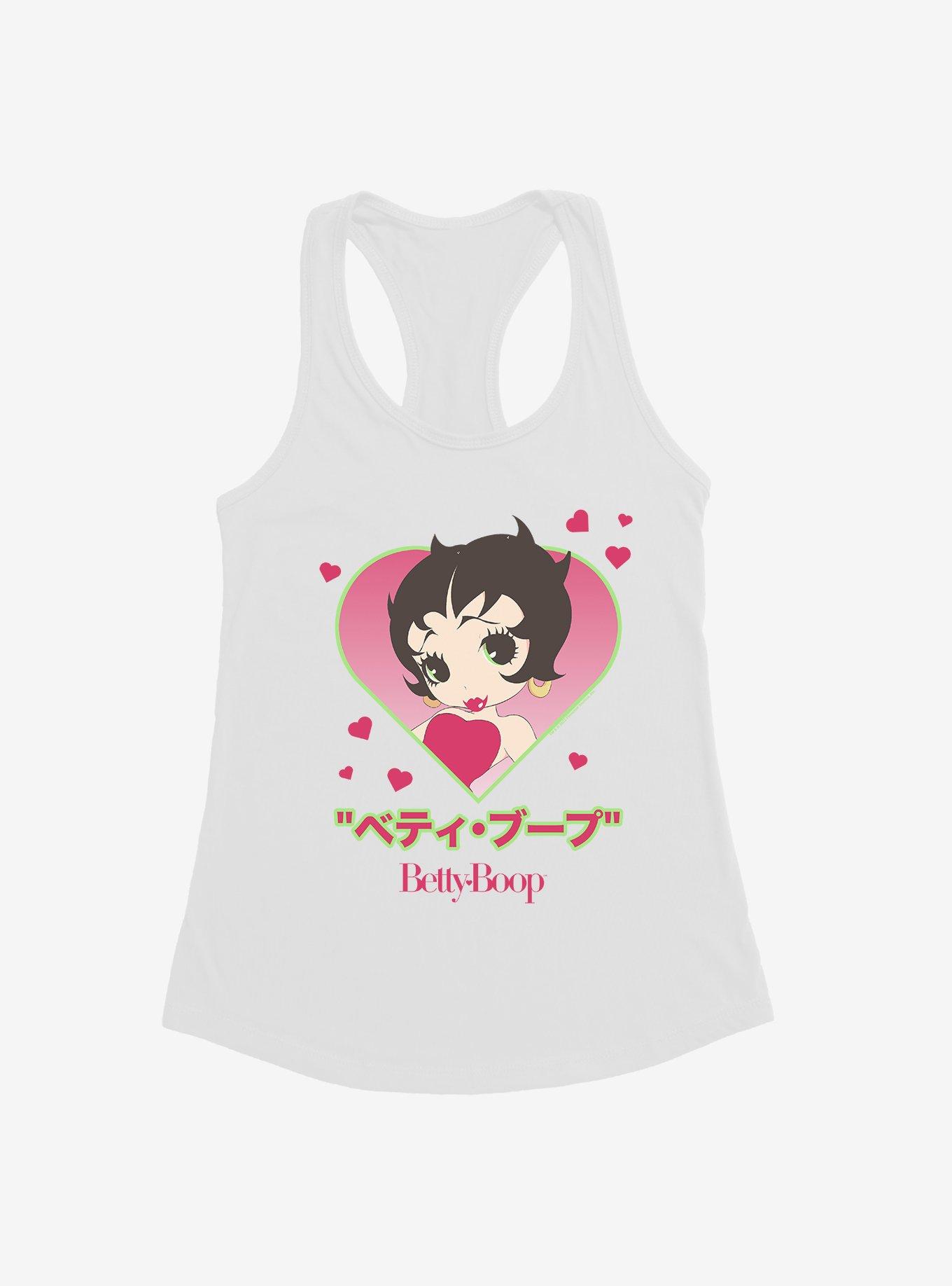 Betty Boop Anime Heart Portrait Girls Tank, WHITE, hi-res