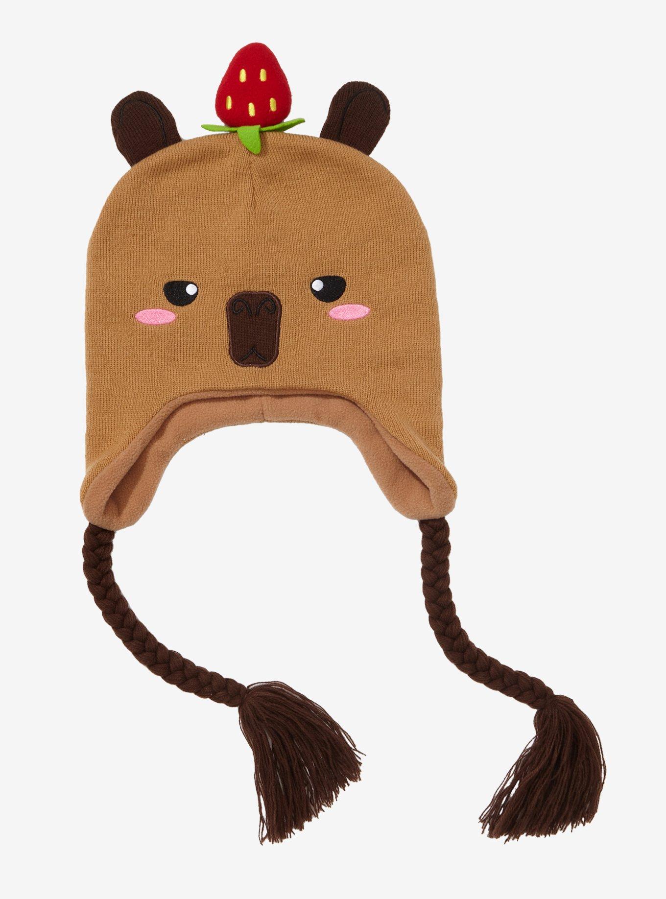 Capybara Strawberry Tassel Beanie, , hi-res