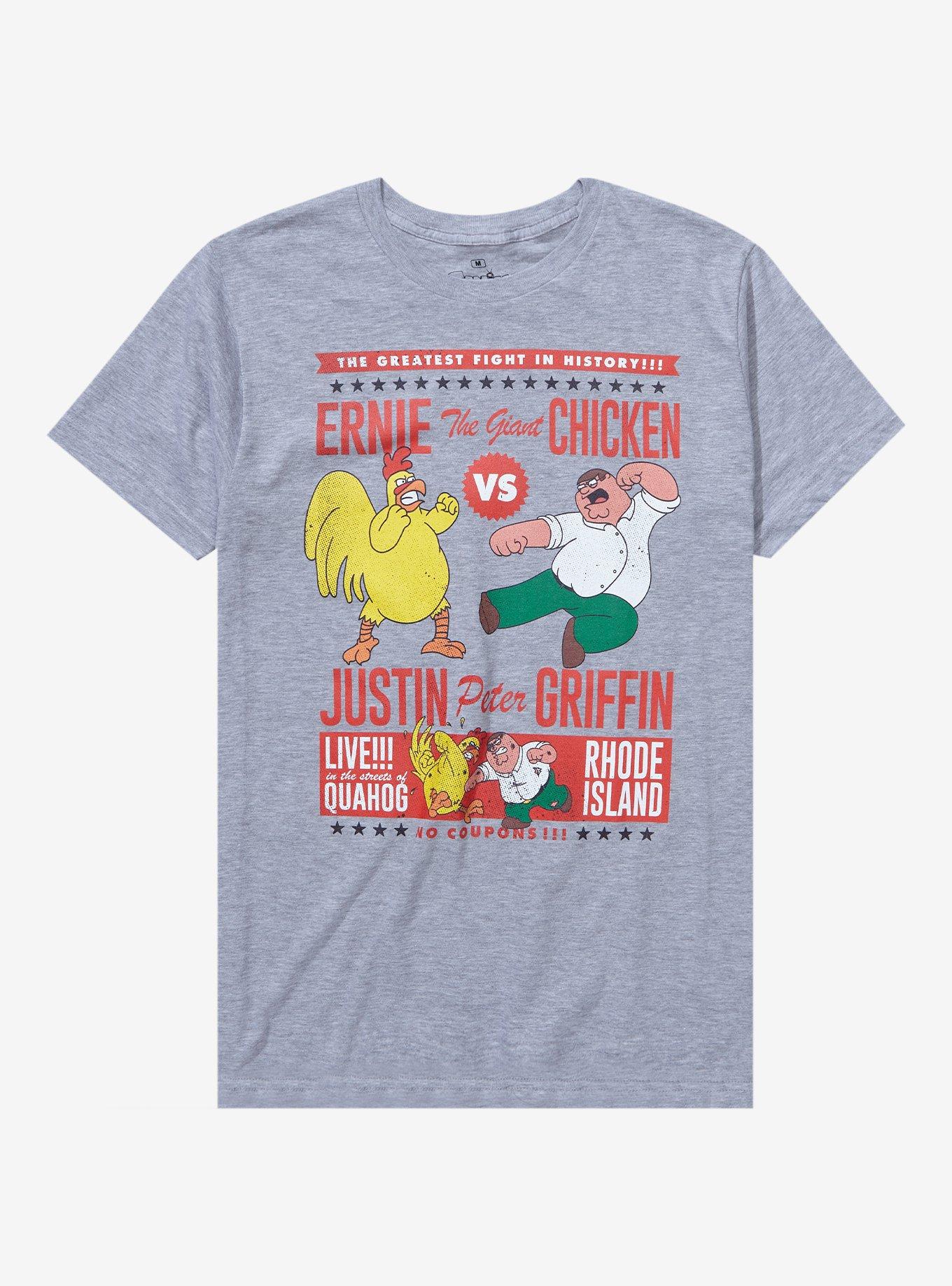 Family Guy Peter V.S Chicken T-Shirt - BoxLunch Exclusive, HEATHER GREY, hi-res