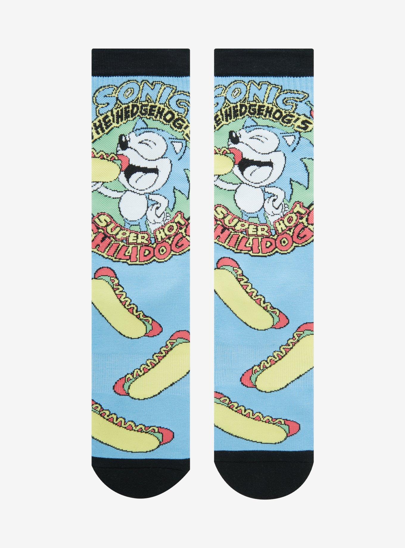 Sonic the Hedgehog Chilidogs Allover Print Crew Socks - BoxLunch Exclusive, , hi-res
