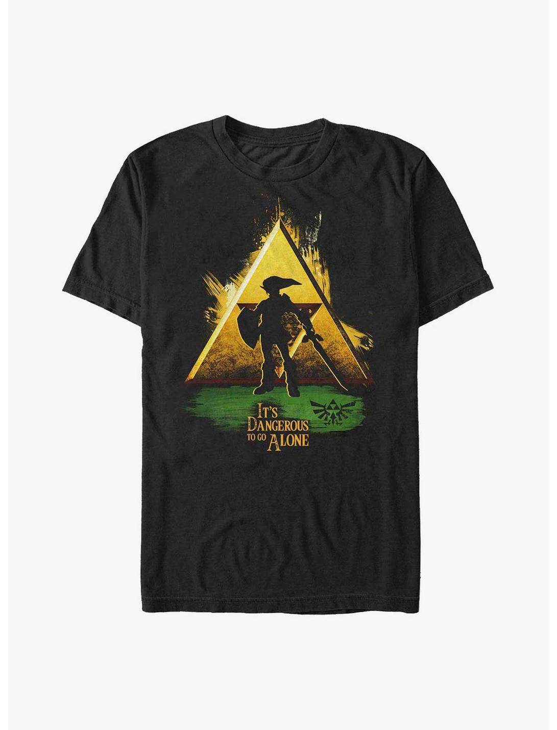 The Legend of Zelda Link Dangerous Alone T-Shirt, BLACK, hi-res