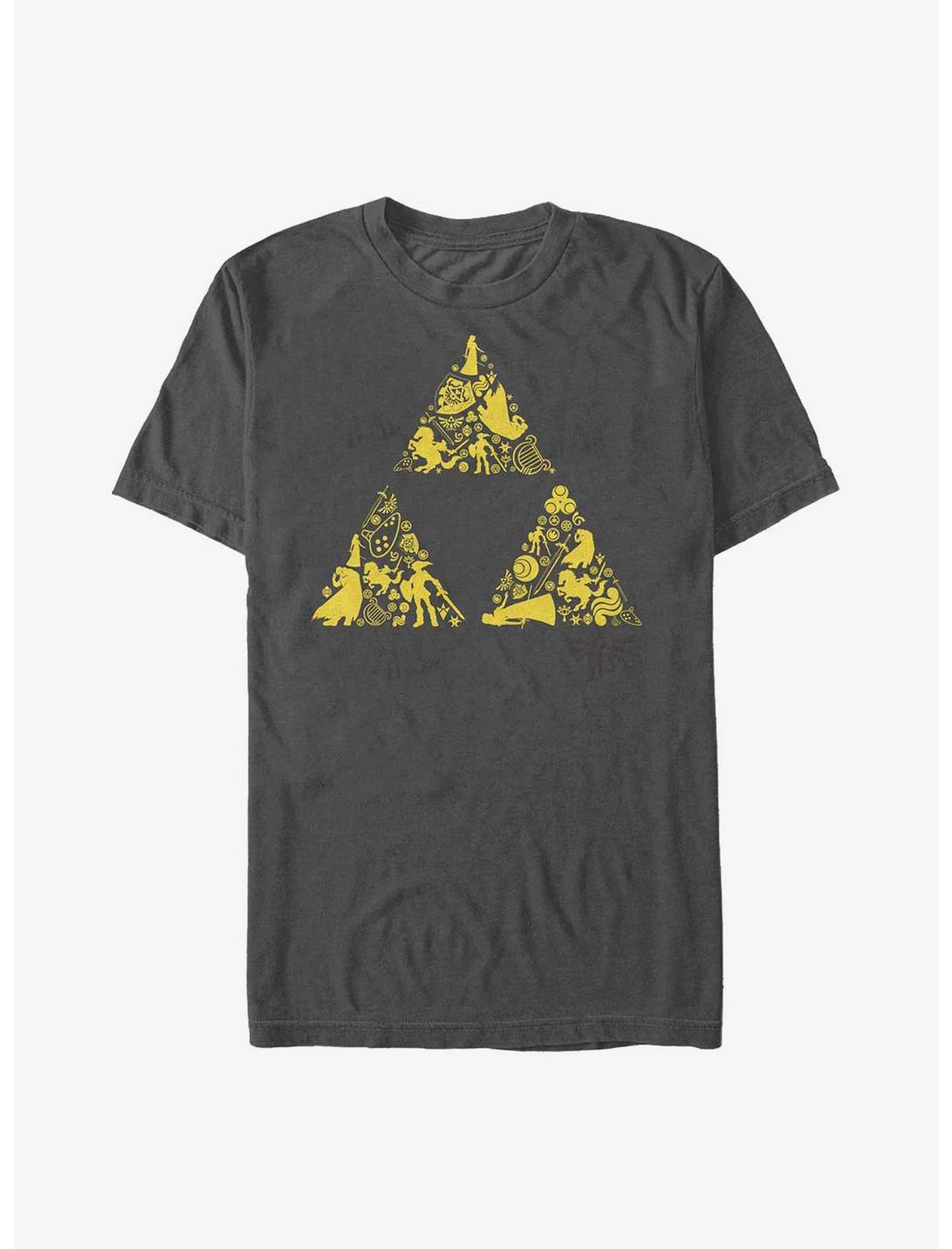 The Legend of Zelda Triforce Icons T-Shirt, CHARCOAL, hi-res