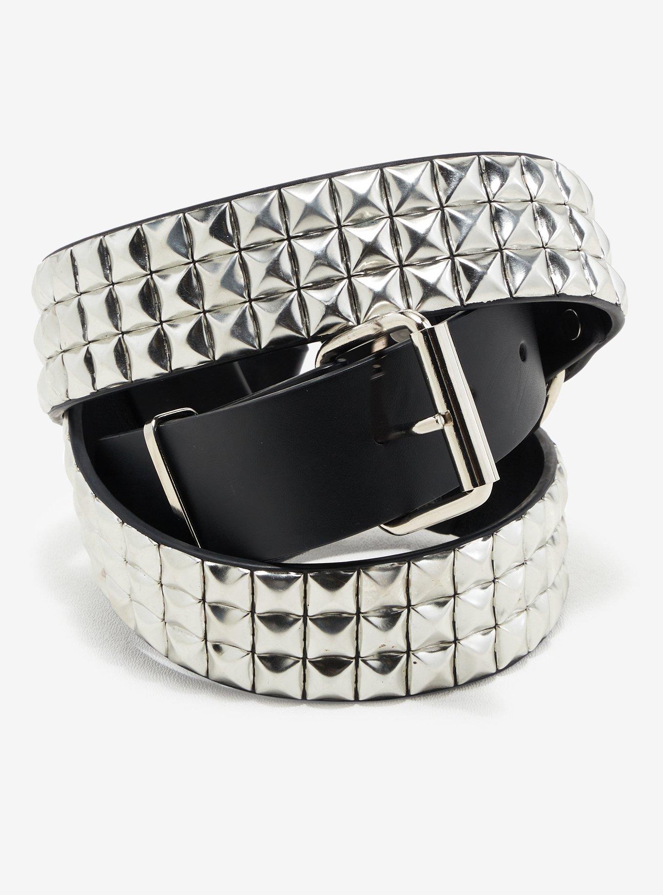 Silver Pyramid Stud Belt | Hot Topic