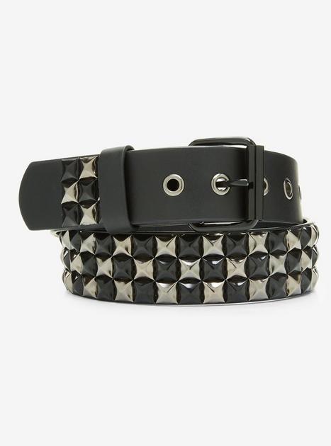 BCBGMAXAZRIA Black Leather Belt with Gold and Silver Pyramid Studs 51XdWfLzqeL._AC_UY350_.jpg main image 2