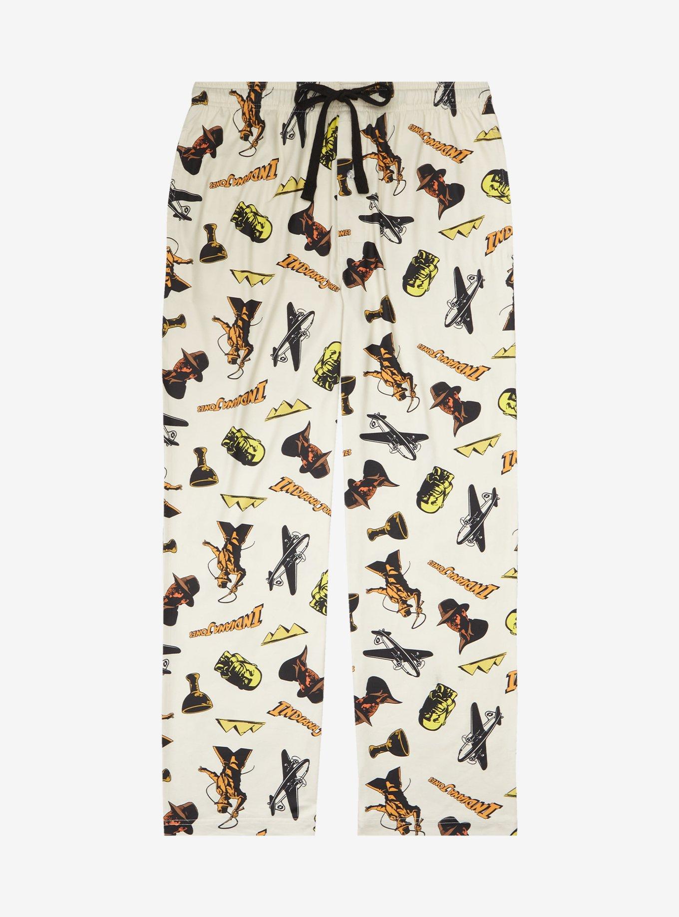 Indiana Jones Icons Allover Print Sleep Pants - Boxlunch Exclusive, BEIGE, hi-res