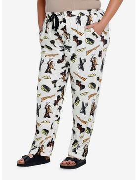 Plus Size Indiana Jones Icons Allover Print Plus Size Sleep Pants - Boxlunch Exclusive, , hi-res