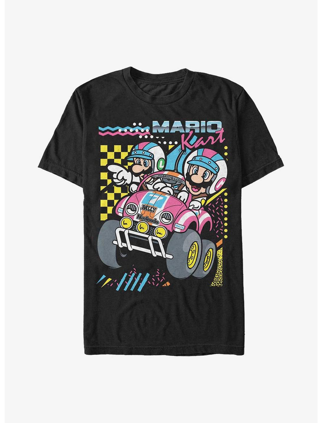 Nintendo Mario Kart Dark Mario & Luigi Poster T-Shirt, BLACK, hi-res